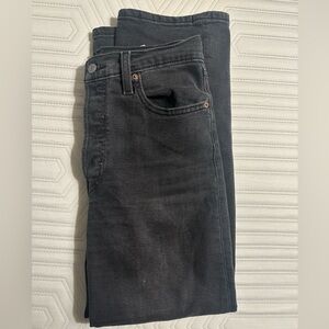 Black Straight ankle Levi Jeans